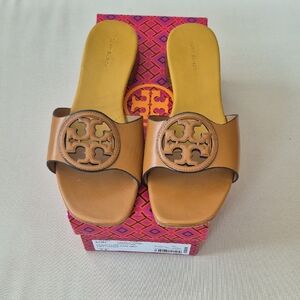Tory Burch Brown Slide Sandals